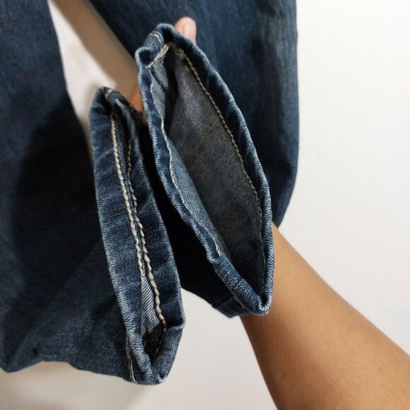 Nine West Vintage America Blue Embroidered Bling Rand Crop Jeans Size 8P /29 - Picture 12 of 12